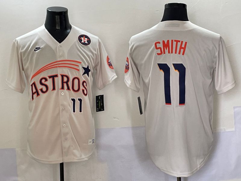 Men Houston Astros #11 Smith Cream Five generations Joint Name 2025 Nike MLB Jersey style 6->houston astros->MLB Jersey